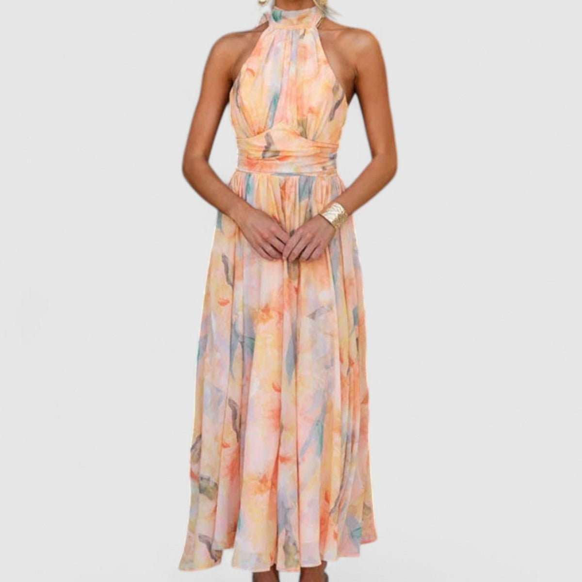 Bridget Watercolour Halter Dress