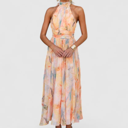 Freja Watercolour Halter Dress