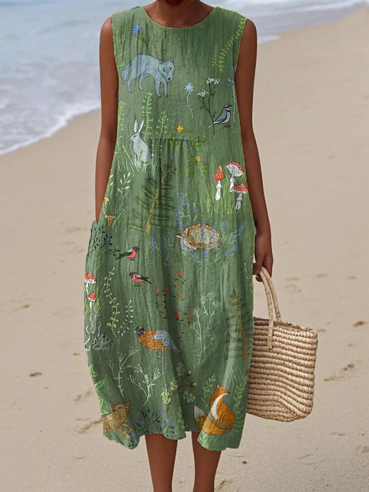 Freja Green Forest Dress