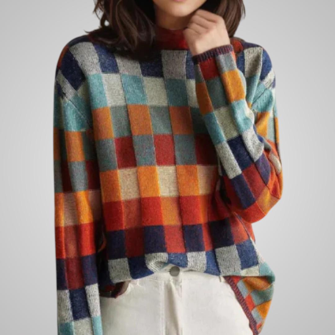Lova Checked Knit Sweater