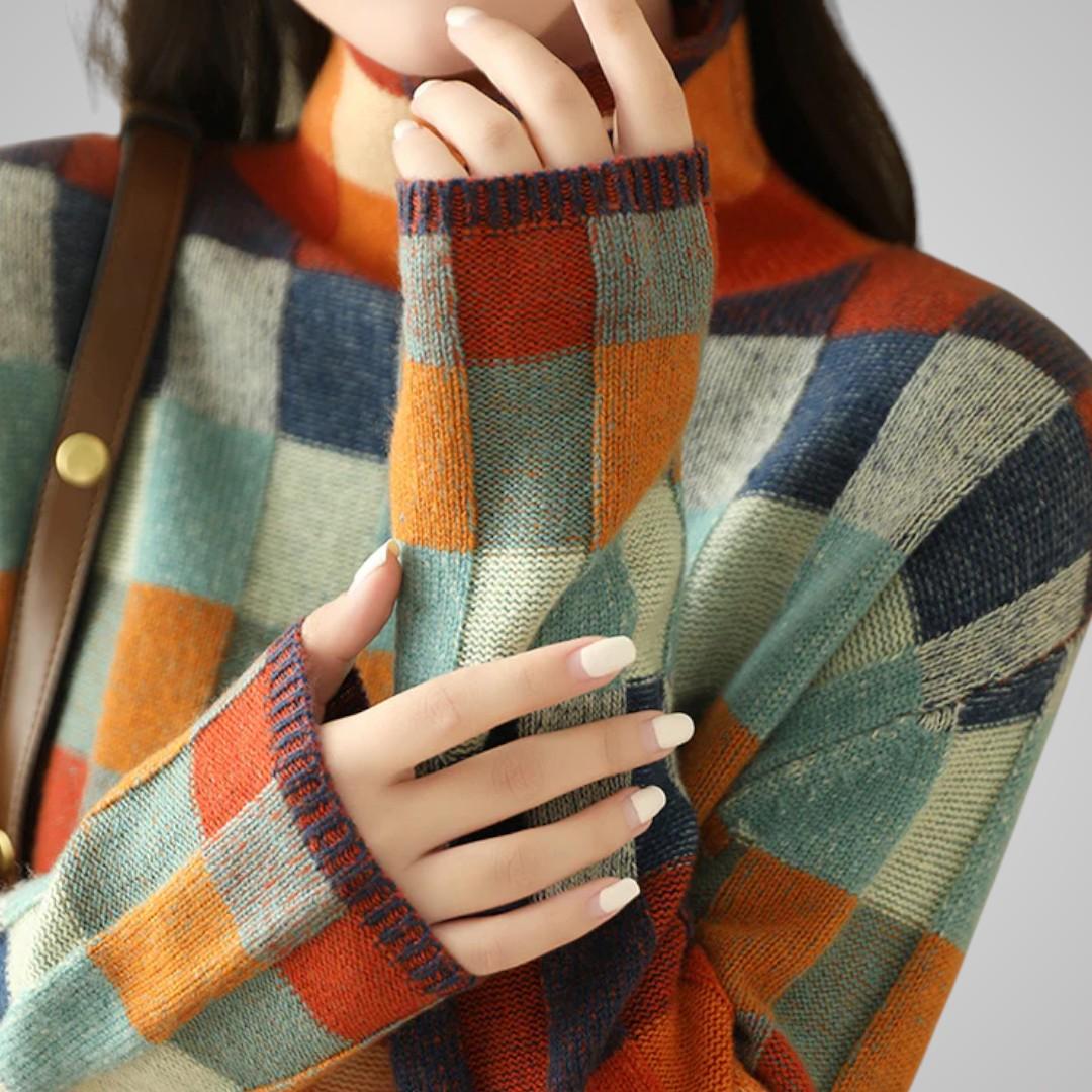 Lova Checked Knit Sweater
