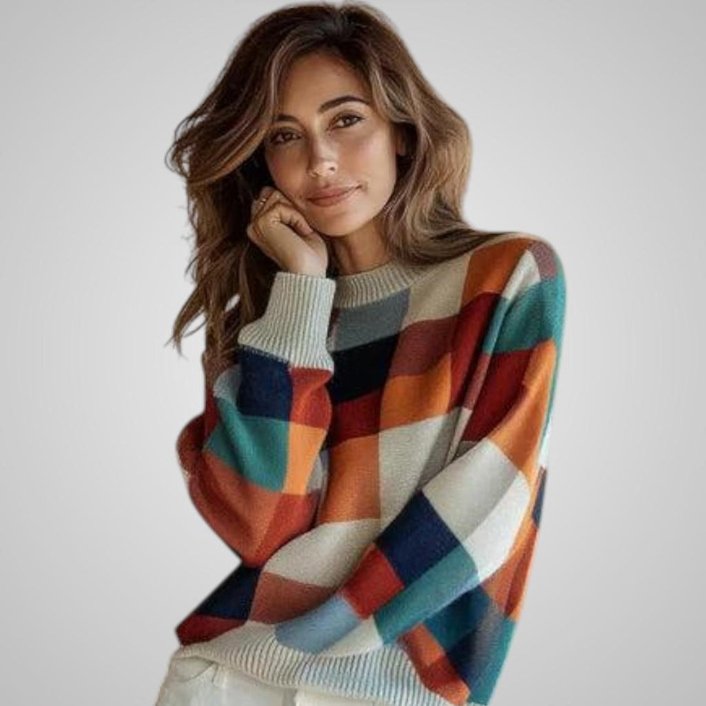 Hannah Checked Knit Sweater