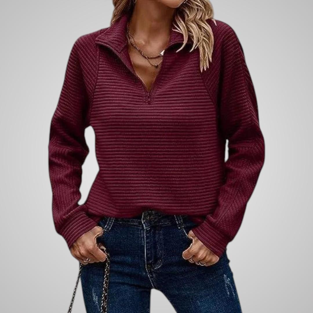 Maja Textured Zip Sweater