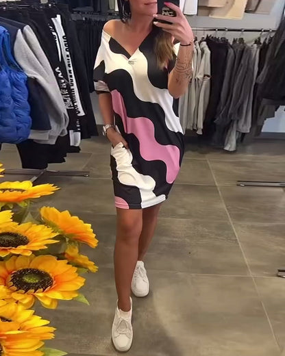 Majken Wave Print Dress