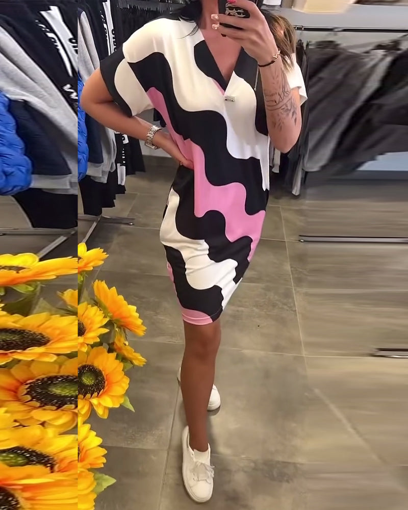 Majken Wave Print Dress