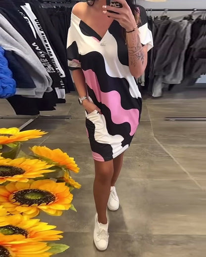 Majken Wave Print Dress