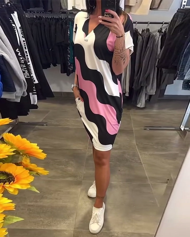Majken Wave Print Dress