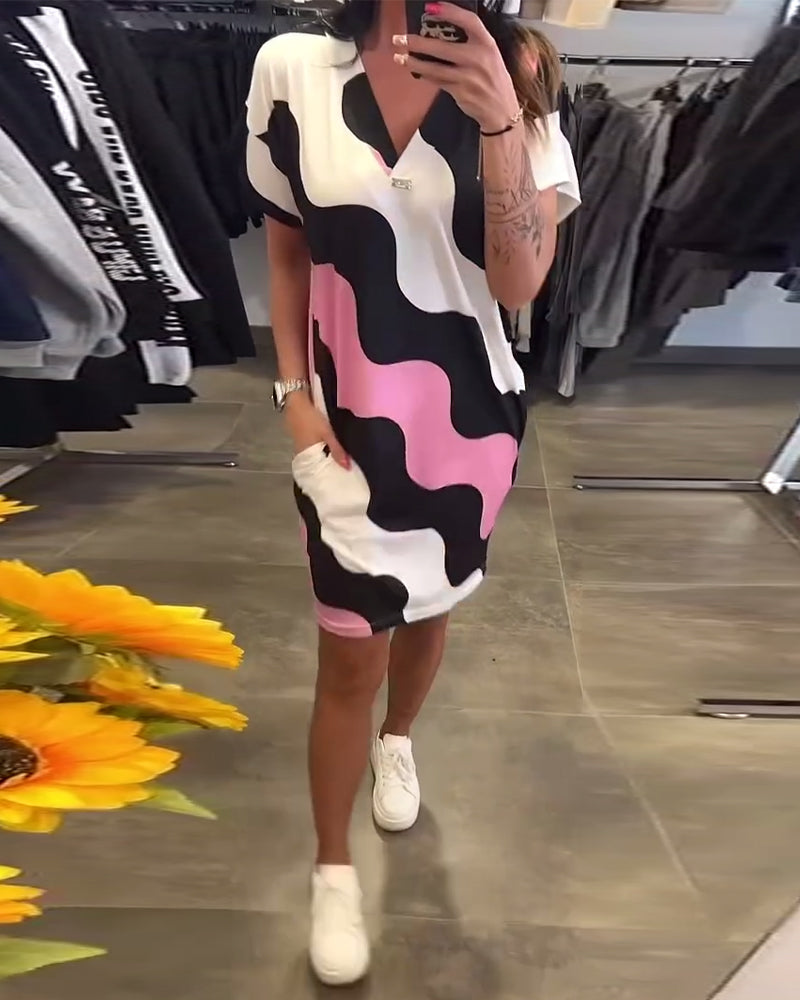 Majken Wave Print Dress