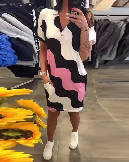 Majken Wave Print Dress