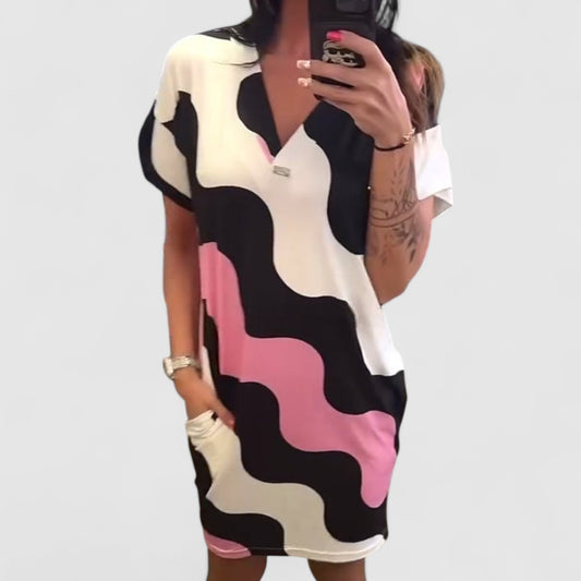 Majken Wave Print Dress
