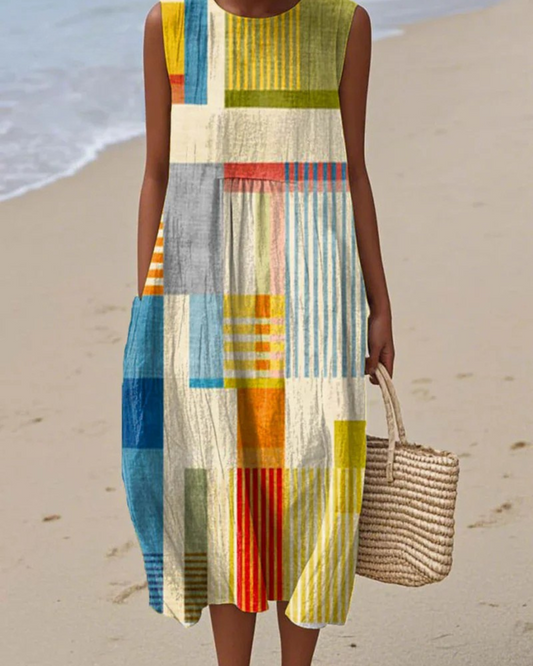 Mira Long Patchwork Dress