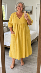 Antonia 3/4 Sleeve A Line Maxi Dress