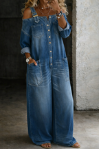 Sienna Off-Shoulder Denim Jumpsuit 3