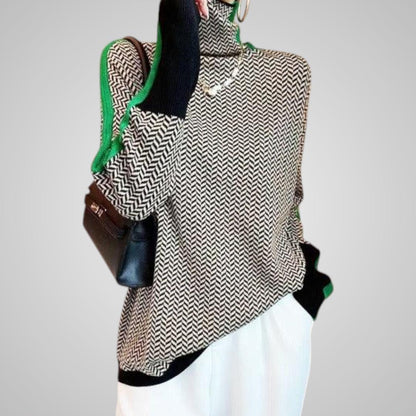 Tindra Striped Turtleneck Sweater