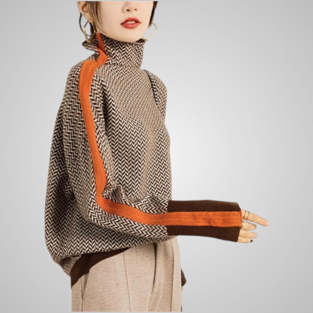 Tindra Striped Turtleneck Sweater