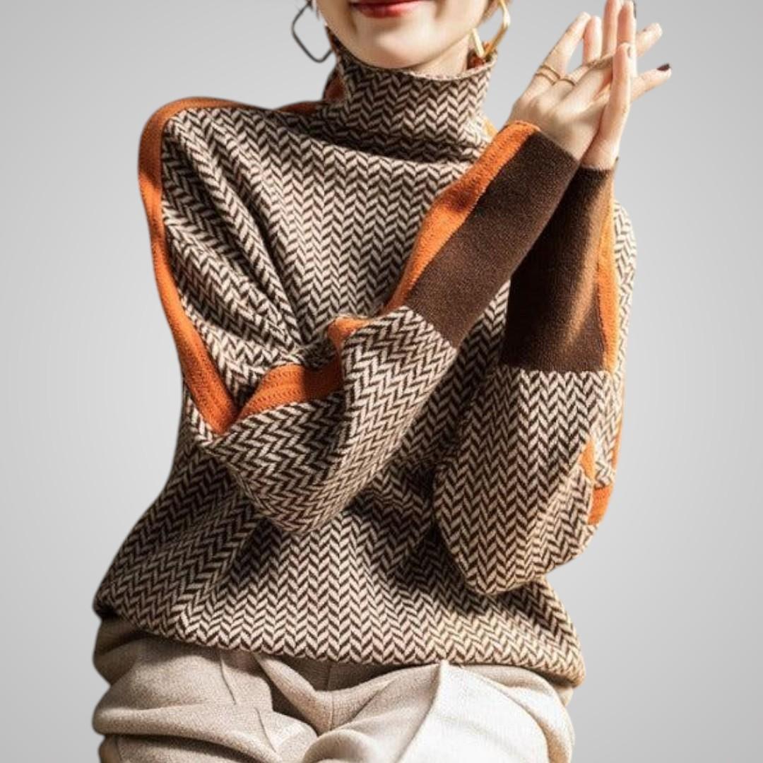 Tindra Striped Turtleneck Sweater
