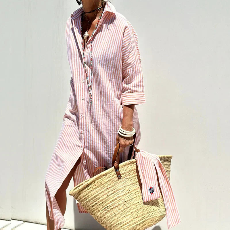 Vendela Striped Shirt Dress