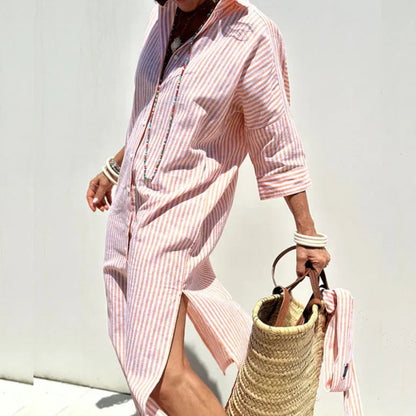 Vendela Striped Shirt Dress