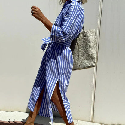 Vendela Striped Shirt Dress