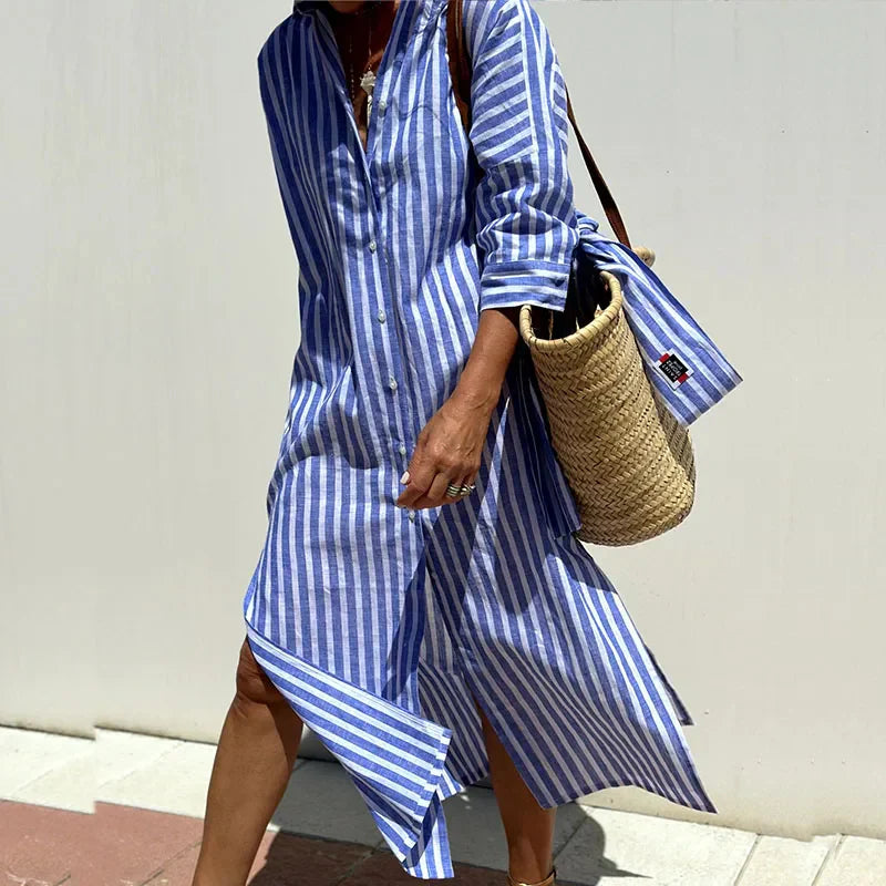 Vendela Striped Shirt Dress