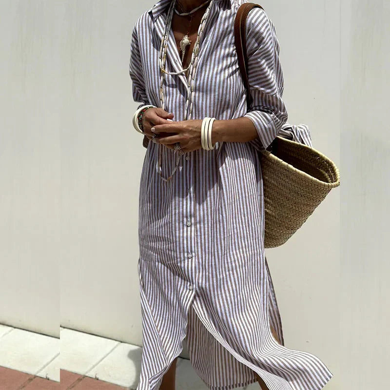 Vendela Striped Shirt Dress