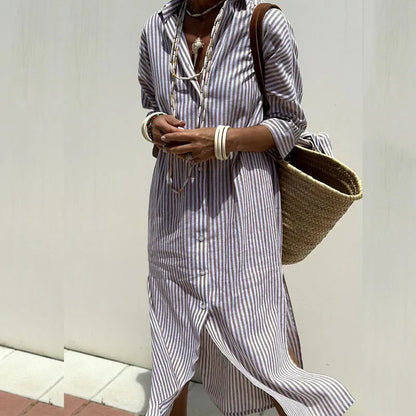 Vendela Striped Shirt Dress
