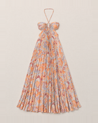 Adelaide Halter Neck Maxi Dress - Orange Paisley flat lay