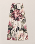 Adelina Elegant Wide-Leg Trousers - Floral flat lay