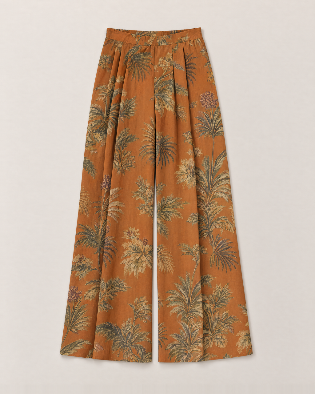Adelina Elegant Wide-Leg Trousers - Orange flat lay