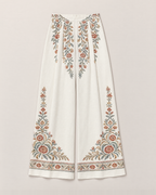 Adelina Elegant Wide-Leg Trousers - White Flower flat lay
