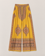 Adelina Elegant Wide-Leg Trousers - Yellow flat lay