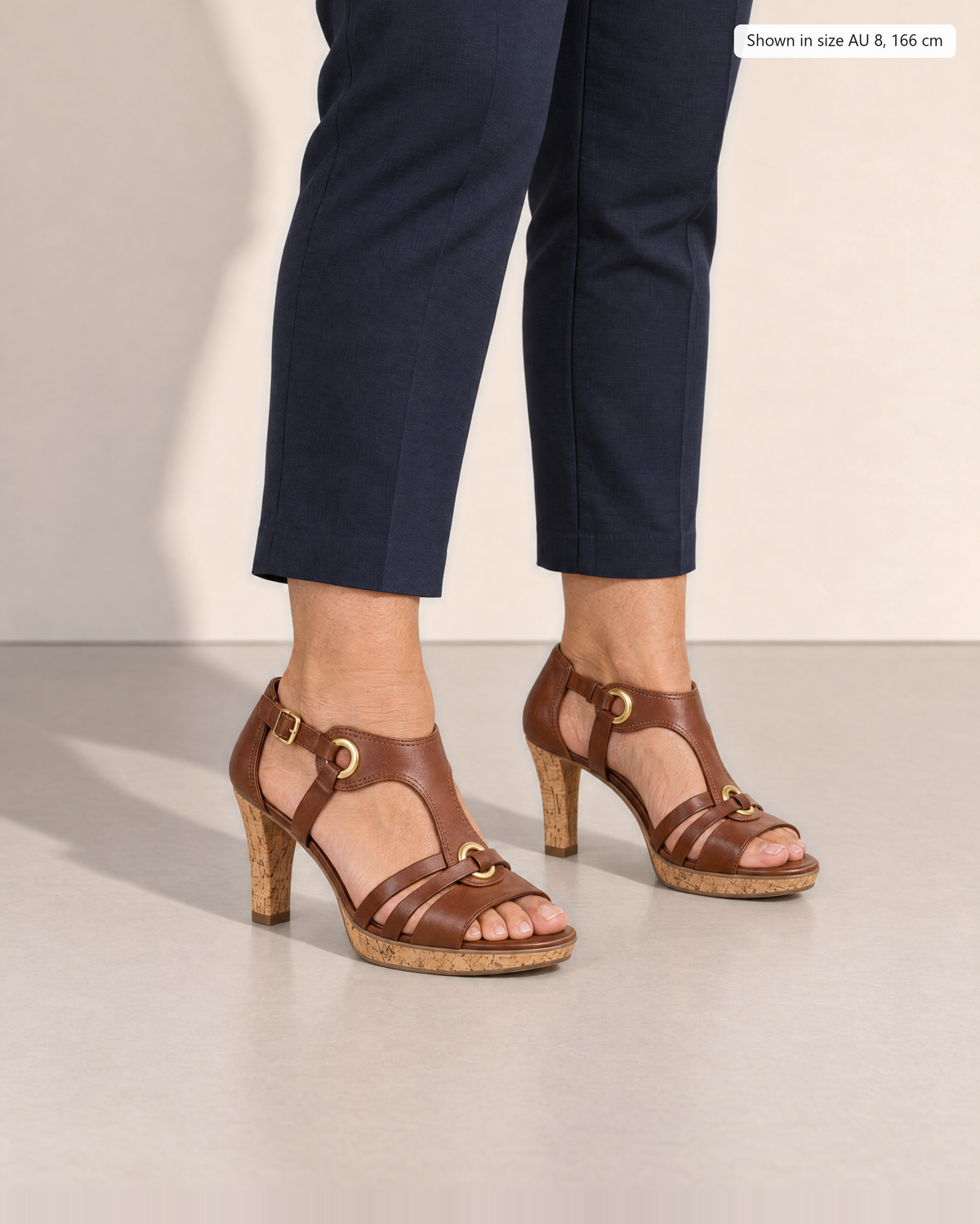 Adira Comfortable Strap Sandals - Adeline studio, shown in size 8, 166 cm