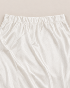 Amara Elegant Midi Skirt - detail of the waistband, White