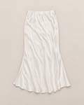 Amara Elegant Midi Skirt - White flat lay