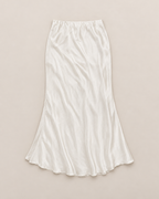 Amara Elegant Midi Skirt - White flat lay