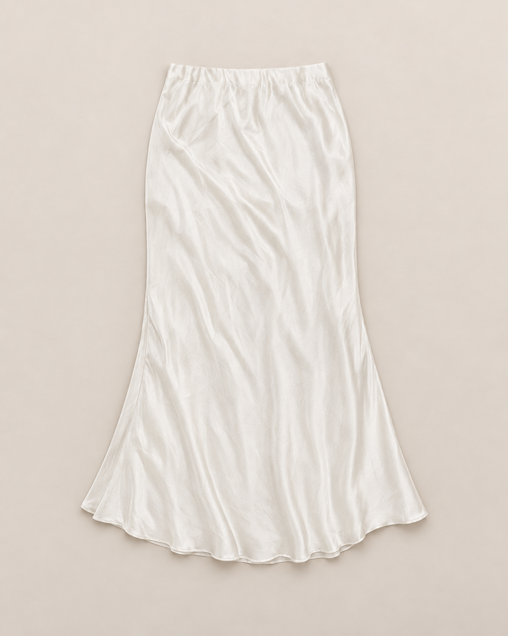 Amara Elegant Midi Skirt - White flat lay