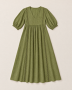 Annelise Lace Trim Midi Dress - Green flat lay