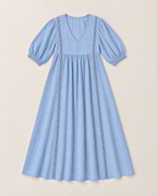 Annelise Lace Trim Midi Dress - Sky Blue flat lay