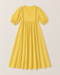 Annelise Lace Trim Midi Dress - Yellow flat lay