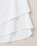 Anya Effortless Flowy Blouse - detail of the fabric and hem, White