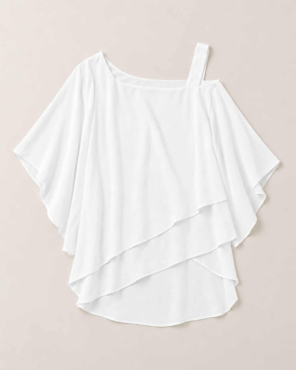 Anya Effortless Flowy Blouse - White flat lay, White
