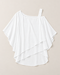 Anya Effortless Flowy Blouse - White flat lay, White
