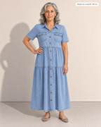 Aurelia Effortless Button-Front Dress - Adeline studio, shown on a size M, 160 cm