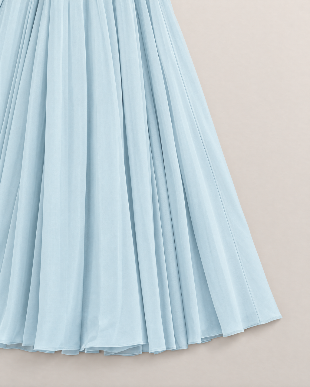 Beatrix Sweetheart Neck Maxi Dress - detail of the fabric and side edge, Blue