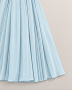 Beatrix Sweetheart Neck Maxi Dress - detail of the fabric and side edge, Blue