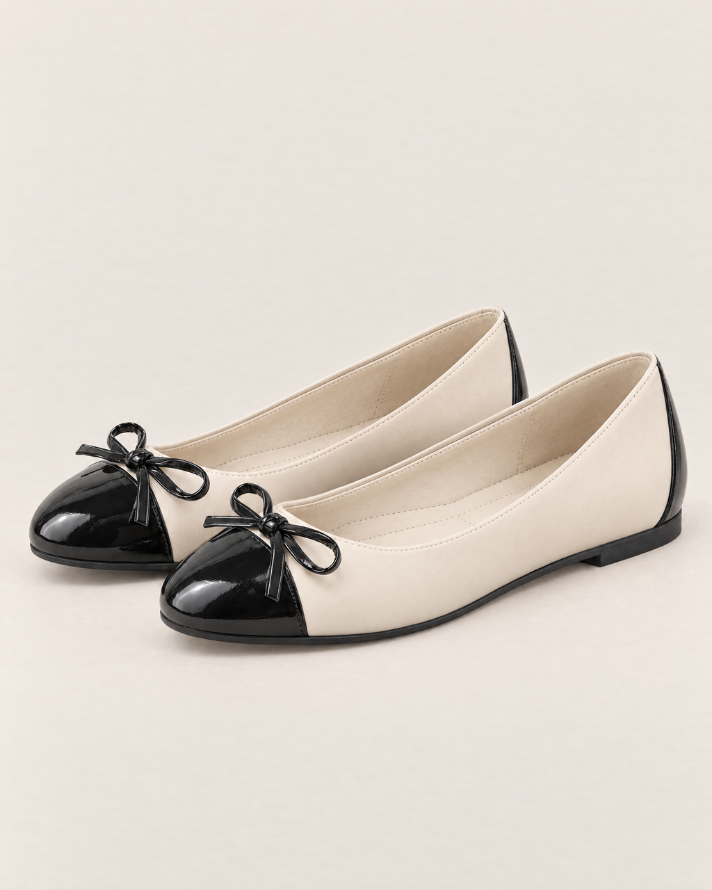 Briar Chic Slip-On Flats - the pair at a three-quarter angle, Beige