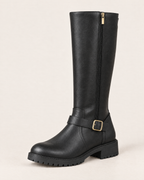 Brynn Supportive Everyday Boots - detail of the toe, fastening and stitching, Black (Almost Sold Out)