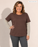 Calla Layered Look T-shirt - Adeline studio, shown on a size XL, 166 cm