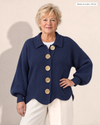Clementine Oversized Collared Cardigan - Adeline studio, shown on a size L, 163 cm