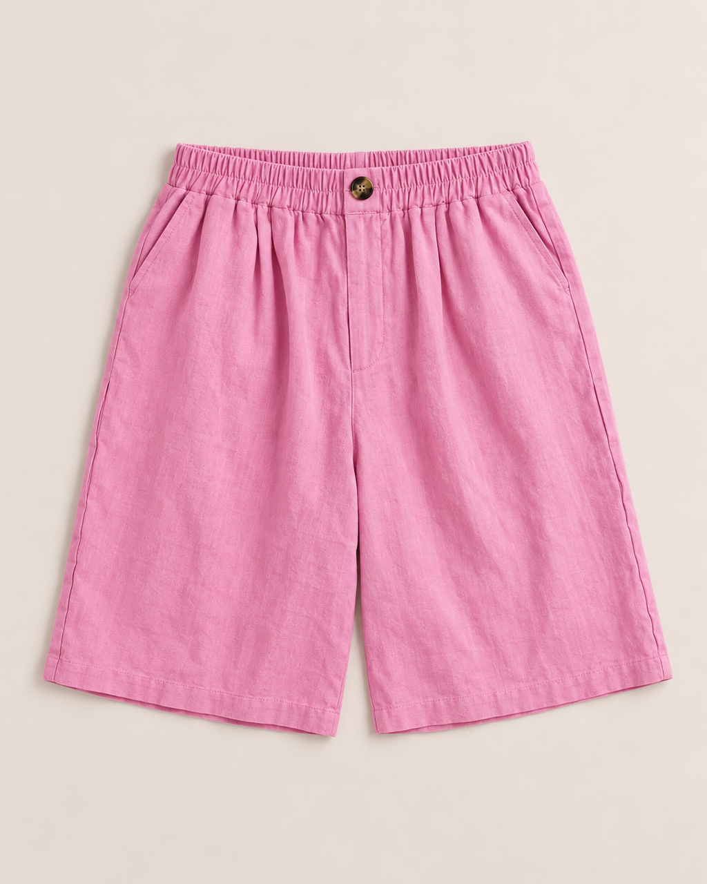 Cora Lightweight Everyday Shorts - Pink flat lay, Lightweight Everyday Shorts
